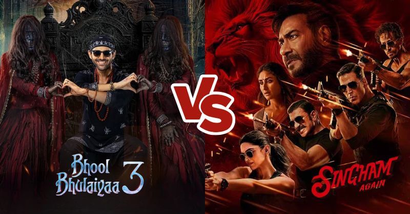 Singham Again Vs Bhool Bhulaiyaa 3 Week 1 Collection